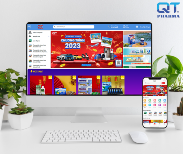Giao diện Website và App bán hàng dược phẩm QT Pharma