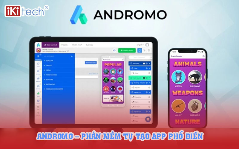 Andromo – phần mềm tự tạo app phổ biến